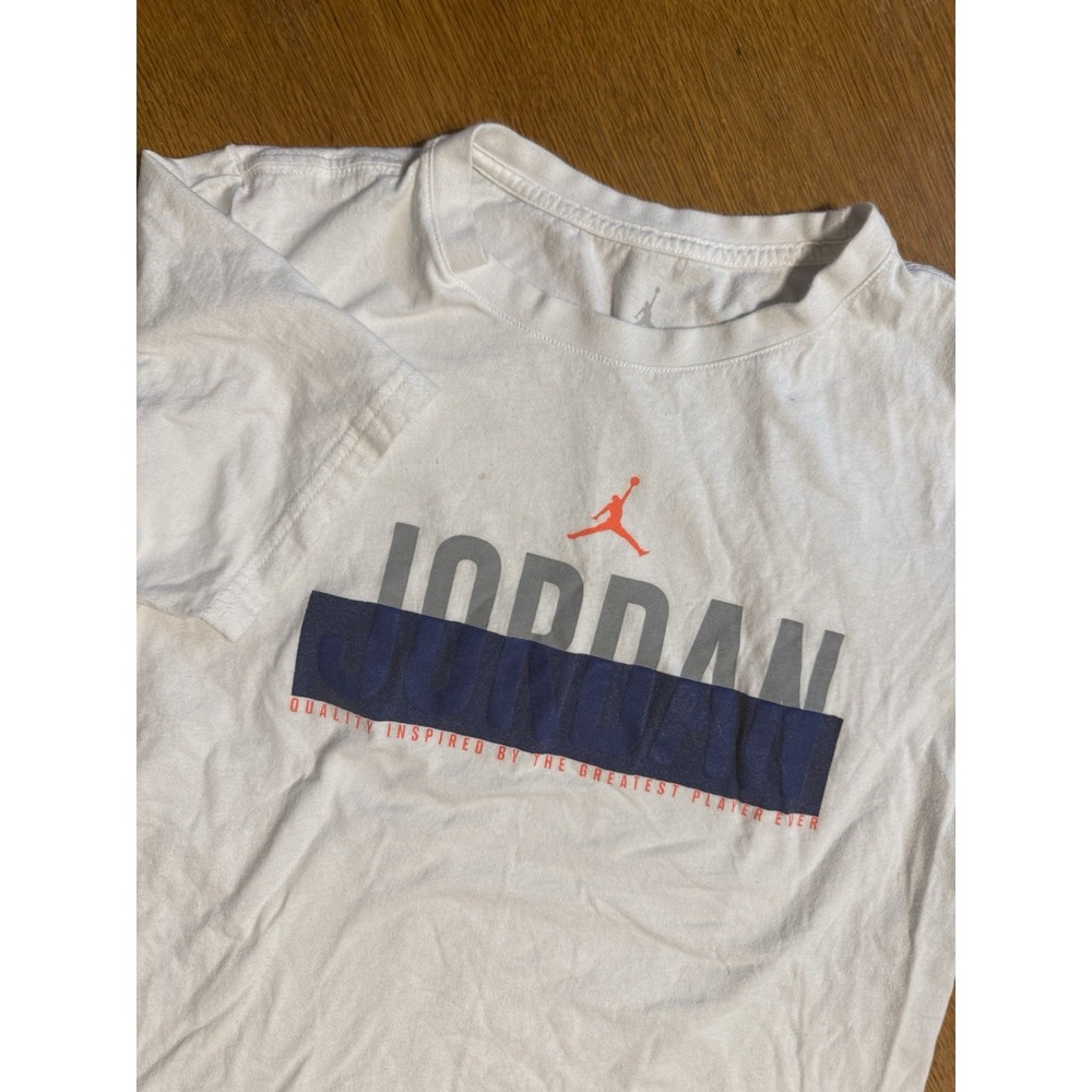 Jordan T Shirt Youth XL 15-16 White Graphic Logo Greatest Player Cotton Tee